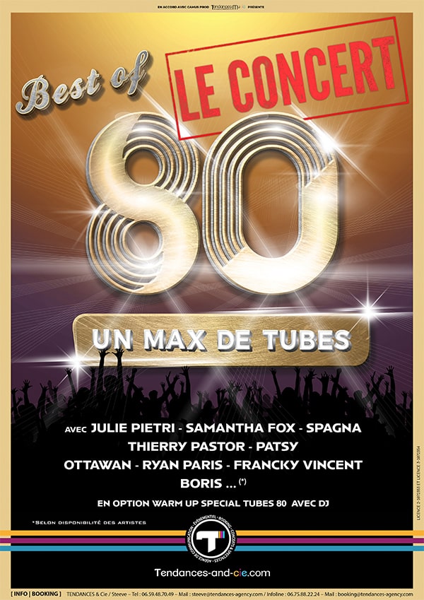 Affiche Best of 80 le concert - Un spectacle Tendances & Cie