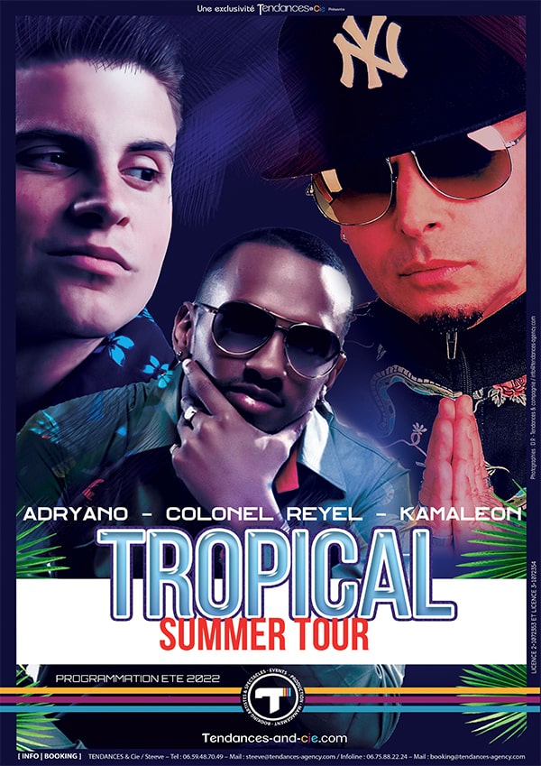 Affiche Tropical Summer Tour - Un plateau d'artistes Tendances & Cie